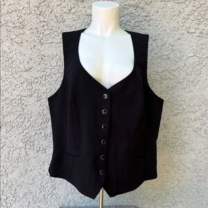 Alfani Sleek Jet Black Women's Button-Up Vest